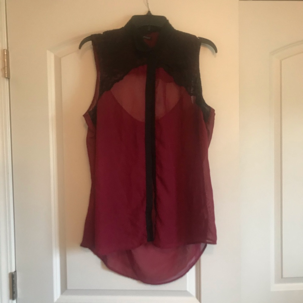 Red sheer maurices shirt